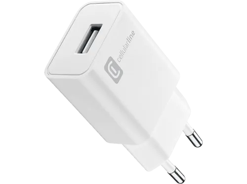 Cargador de pared | CellularLine USB Charger, 12W, 110 a 240 V, Blanco