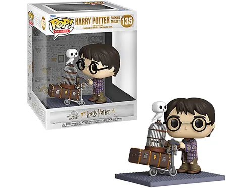 Figura Funko Pop! | FUNKO Harry Potter Deluxe Harry Potter empujando equipaje Modelo 135 | 57360