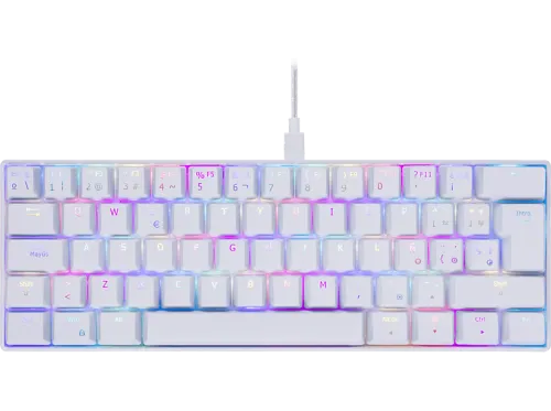 Teclado gaming | ISY IGK 5000-WT-ES, Cable 1.8 m, Mini, Retroiluminación, Blanco