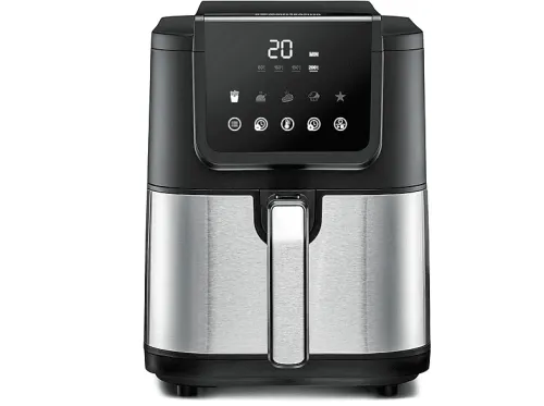 Freidora de aire | ROMMELSBACHER FRH 1500, 1500 W, 5 l, Negro, Acero inoxidable