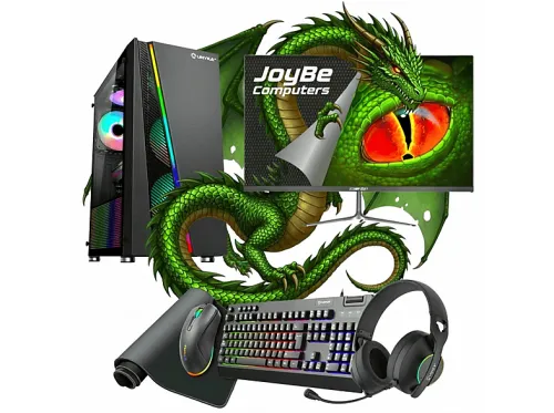 Pack PC Gaming | JOYBE COMPUTERS JoyBe PowerStation, AMD Ryzen™ 7 5700G, 16 GB RAM, 512 GB SSD, Radeon™ RX Vega 8, Windows 11 Pro, Monitor 24 " Full-HD, Negro