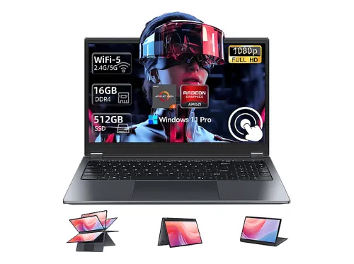 Convertible 2 en 1 | VANWIN UCCUL15601, 15,6 " HD, AMD Ryzen™ 5 7430U (Frecuencia máxima 4,3 GHz), 16 GB RAM, 512 GB, Radeon™ RX Vega 7, Windows 11 Pro, grey