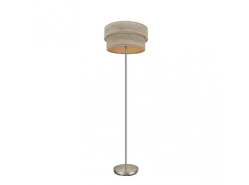 Lámpara de pie | SMILE FABRILAMP, Níquel/Madera Gris