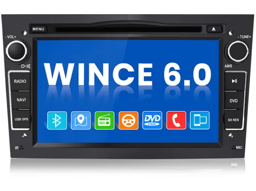Autorradio | Opel Corsa D Astra H Zafira B Meriva Vivaro Wince DVD SMORGR, 7 "", USB, Negro