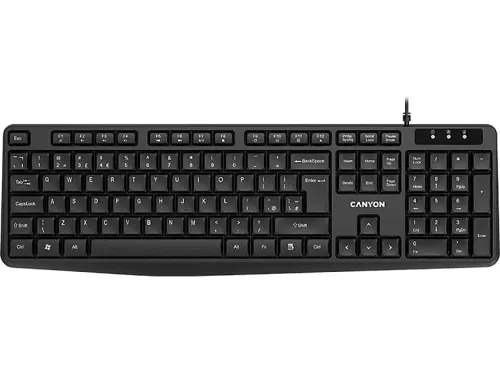 Teclado con cable | CANYON KB-1, Con cable, idioma: UK, Negro