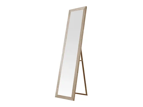 Espejo | NYANA de Pie de Madera 157x37 cm – Marco MDF Decapado, Estilo Nórdico, Pie Regulable, Beige