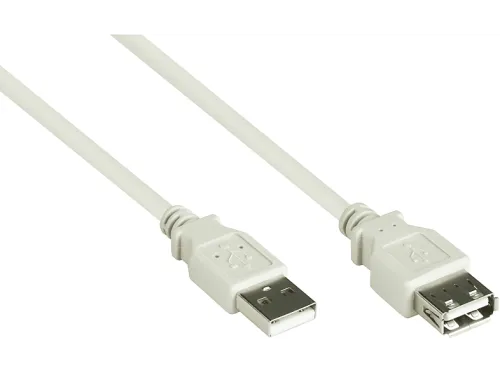 Cable USB | ALCASA USB 2.0 AM/AF 1m, USB 2.0, USB-A, USB-A, Blanco