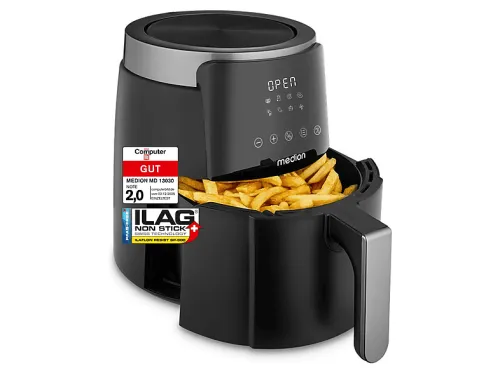 Freidora de aire | MEDION MD13030, 1500 W, 4,7 l, negro