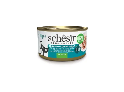 Comida húmeda para gatos | SCHESIR Comida Húmeda de Atún con Seriola para Gatos, 70 g, para Gato