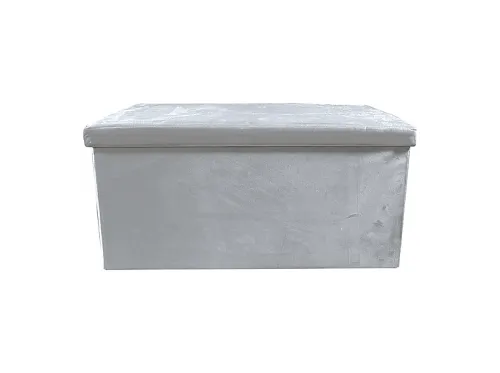 Puf | NYANA Ottoman Rectangular Terciopelo Plegable 76x38x38cm | Gran Almacenaje | Estilo Otomano, Beige
