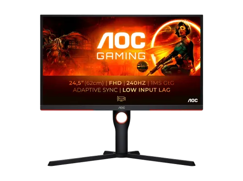 Monitor gaming | AOC 25G3ZM/BK 24.5/FHD/240HZ/1MS, 24,5 ", Full-HD, 0,5 ms, 240 Hz, Negro