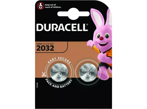 Pila botón | Duracell 2032, Paquete 2 unidades, 3V, DL2032, CR2032, Plata