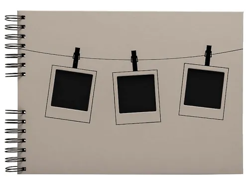 Álbum de fotos con espirales | EXACOMPTA Momentos, 50 páginas negras, 32x22 centímetros