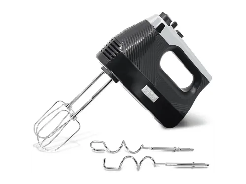 Amasadora de mano | BRIEBE HM1174BLK, 400 W, 2 velocidades, Negro