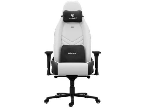 Silla Gaming | HICON Silla Gaming Ergonómica de Lujo Serie Infinity Maverick con Soporte, Blanco