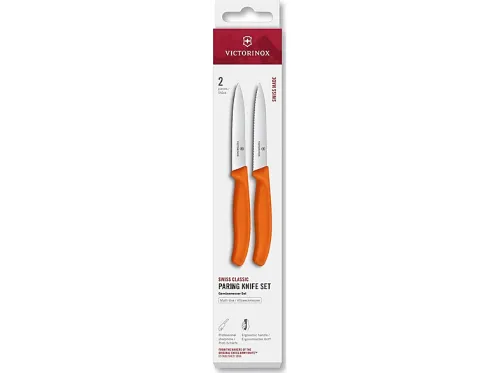 Cuchillo para verduras | VICTORINOX Juego de Cuchillos Swiss Classic, 2 piezas, Naranja