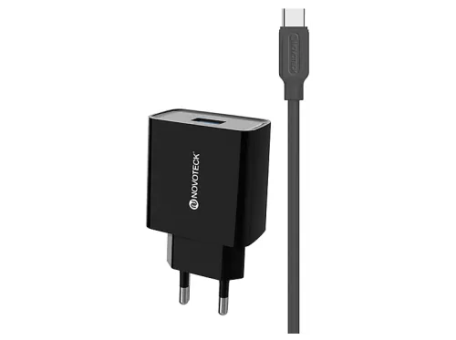 Cargador USB | NOVOTECK C-002T N, Negro/Blanco