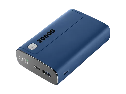 Powerbank | CellularLine Elite, 20000 mAh, 20 W, Hasta 144h de carga, USB C, USB A, Azul