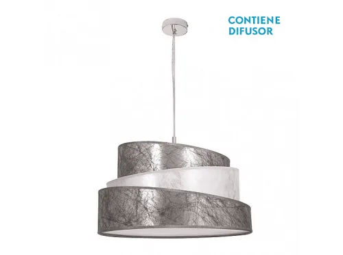 Lámpara colgante | COLONIA FABRILAMP, Plata/Blanco