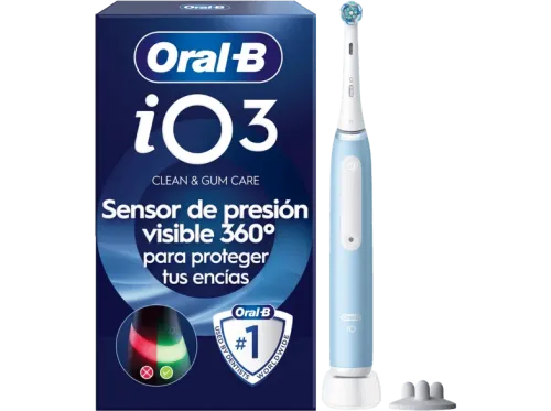 Cepillo eléctrico | Oral-B iO 3S Cepillo De Dientes, 1 Cabezal, 3 Modos, Sensor de presión, Diseñado Por Braun, Azul
