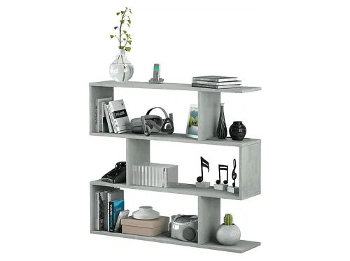 Estantería | MIROYTENGO Athena baja cemento 110x97x24 cm salón comedor, , 110 cm x 97 cm x 24 cm
