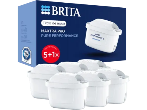 Filtros de agua – BRITA MAXTRA PRO Pure Performance Pack 5+1, filtración hasta 150 L por filtro, compatibles con jarras BRITA