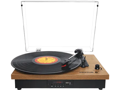 Tocadiscos | Studio PRIXTON, USB, SD, AUX, RCA, Bluetooth, Radio FM, 33.3/45/78 RPM, Madera