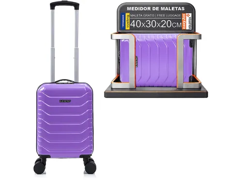 Maleta de cabina | RAYKONG ABS 40x30x20(24L)| Equipaje de Mano para Ryanair | Vueling | EasyJet, Morado