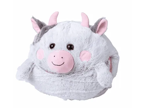 Calentador de manos | COFI Almohada de peluche vaca de peluche, 0 W, Blanco