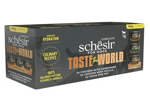 Comida húmeda para perros | SCHESIR Multipack Comida Húmeda Taste of the World para Perros, 900 g, para Perro