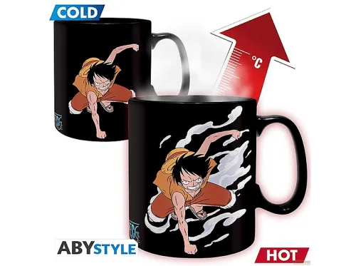 Taza | ABYSTYLE Taza - Termoreactiva - One Piece - Ace & Luffy