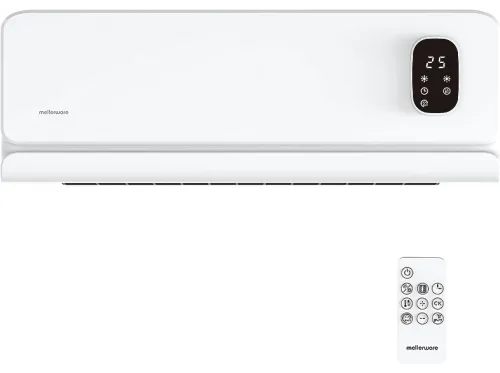 Calefactor de pared | MELLERWARE Homy Wall, 2000 W, 2 niveles de calor, Blanco
