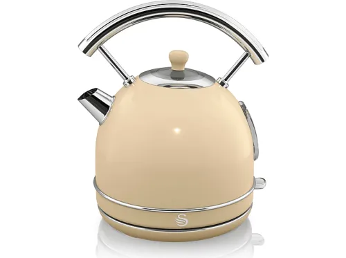 Hervidor de agua | SWAN SK14630CN, Retro Hervidor Agua Eléctrico, 1,8 L, Resistencia Oculta Acero Inoxidable, sin BPA, Inalá, 3000 W, 1.8 l, Crema