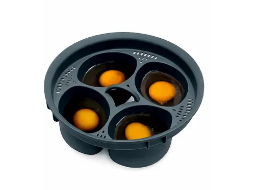 Recambio robot de cocina | RECAMANIA Cocedor de Huevos Compatible con Thermomix TM7 TM6 TM5 TM31 – Accesorio para Cocinar hasta 4 Huevos, Gris