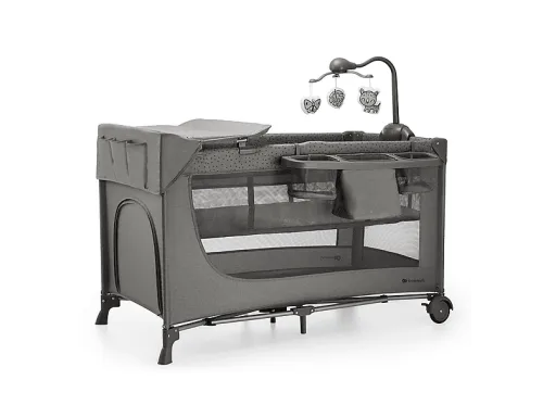 Cuna de viaje | 3 en 1 JOY 2 con accesorios Dark grey KINDERKRAFT, Dark grey