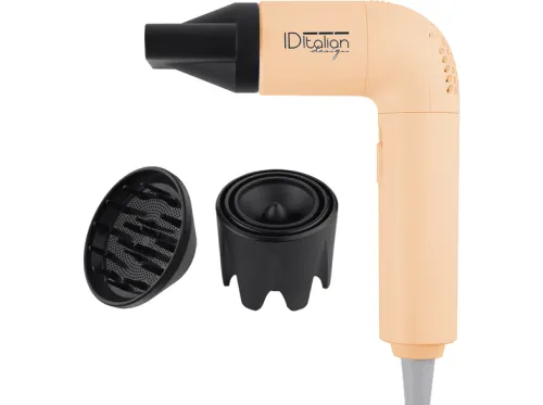 Secador de pelo | ITALIAN DESIGN Profesional Halo L BLDC con difusor, 1000 W, 3 niveles temperatura, Rosa