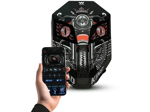 Mochila Gaming | LED KNIGHT BIKE WOXTER, Fabricada con una carcasa de ABS+PC, AC26-012 Resistente al agua Negro