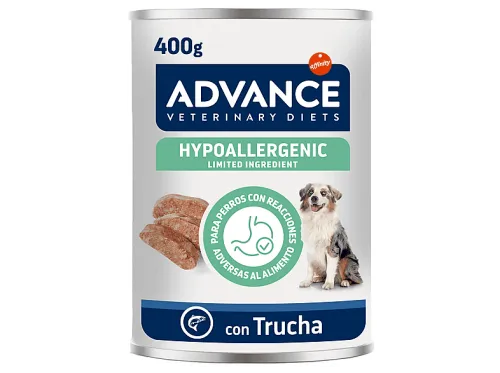 Comida húmeda para perros | ADVANCE Comida Húmeda Veterinary Diets de Trucha Limited Ingredient para Perros, 400 g, para Perro