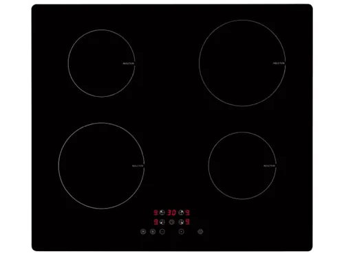 Placa de inducción | EXQUISIT EKI 601-2, 4 zonas, 59 cm, Negro