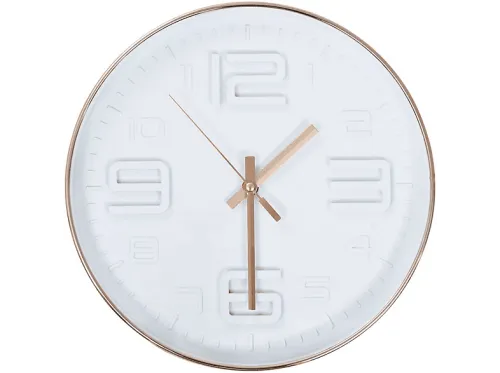 Reloj de pared | efecto cobre VIDAXL, Blanco, Cobre