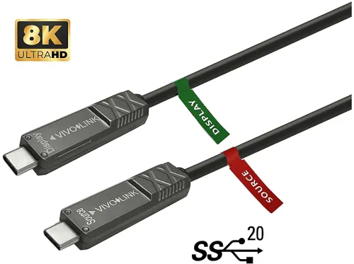 Cable USB | VIVOLINK PROUSBCMM10OP, USB 3.2, USB-C, USB-C, Negro