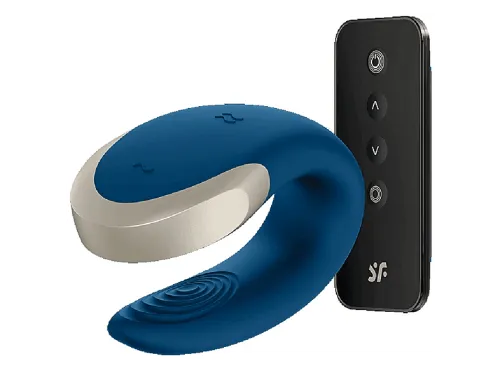 Vibrador | SATISFYER Doble amor Azul BT, Silicone, ABS, 10 velocidades, Azul