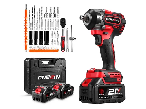 Llave de impacto | 1000 W, 800 Nm, 4500 rpm ONEVAN, Rojo