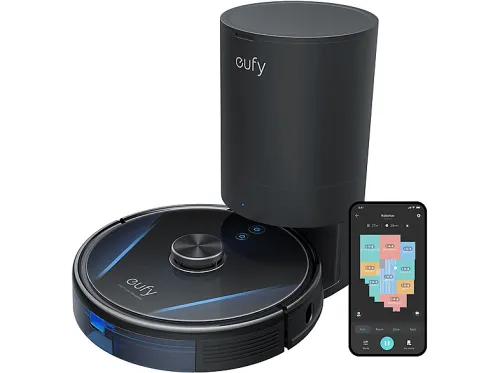 Robot aspirador | EUFY RoboVac LR30 Hybrid+, 14,4 V, Potencia de succión 3000 kPa, Depósito 0,2 l, Autonomía 145 min, Negro