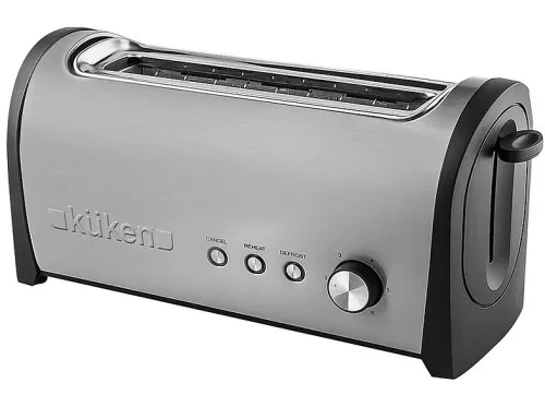 Tostadora | KUKEN 33623, 1000 W, 1 ranuras, 1 rebanadas, Control regulable del dorado de la corteza niveles tostado, Negro