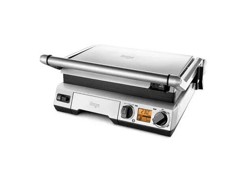 Grill | SAGE The Smart Grill, 2400 W, Aluminio fundido con recubrimiento antiadherente Quantanium, 1680 cm², Acero inoxidable cepillado