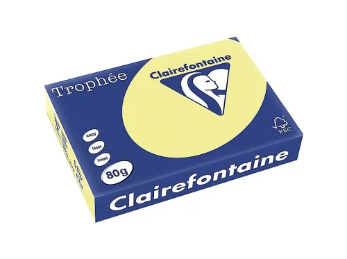 Papel para impresora | CLAIRALFA 1778C - A4, 80g/m2, Resma (Nº hojas: 500/pack). - Color: Amarillo Narciso, 80 g/m² g/m², A4, Amarillo Narciso