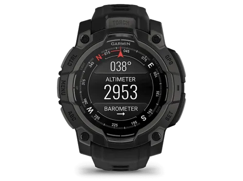 Reloj deportivo | Garmin Instinct 3, Negro, 45mm, 1.18", AMOLED, Silicona, 10 ATM, Garmin Connect™, 18 días Autonomía