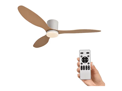 Ventilador de techo con luz LED | HOLA LED LED RXFL8014, Luz LED Regulable 30W, 3000K-6000K, Beige,52inch, 6 speed levels velocidades, Beige
