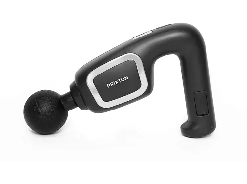Pistola De Masaje | PRIXTON Power Flex, para Abdomen, Brazos, Hombros, Espalda, Nalgas, Pecho, Piernas, con Función calor, Negro